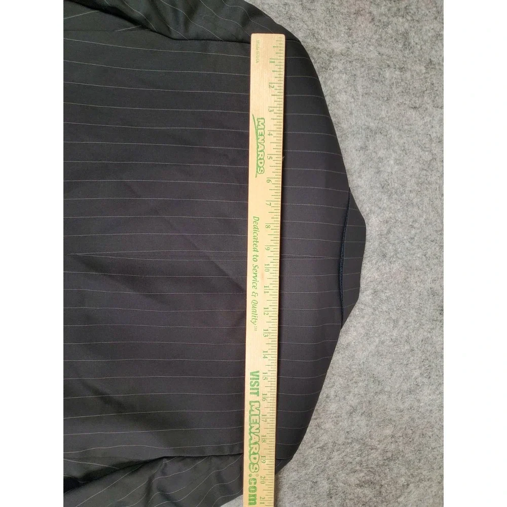 Yves Saint Laurent Mens Wool Blazer 41R Black Striped Suit Jacket Banker Italy